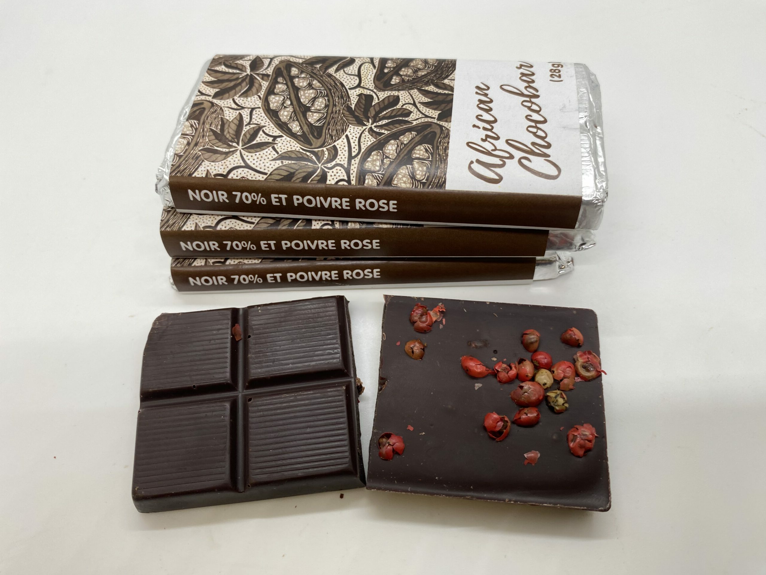 Tablette Chocolat Noir au Poivre Rose
