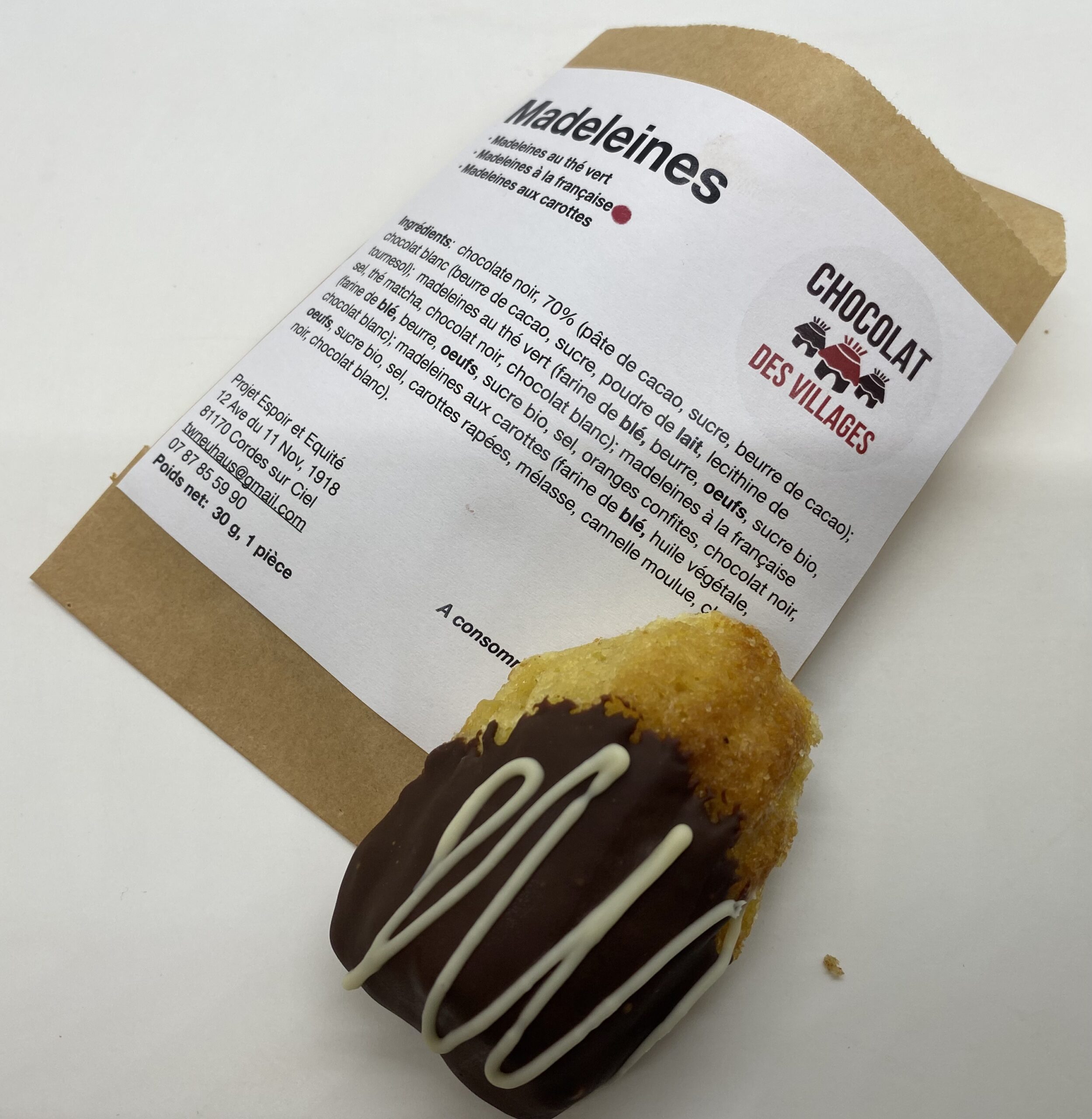 Madeleine Française au Chocolat