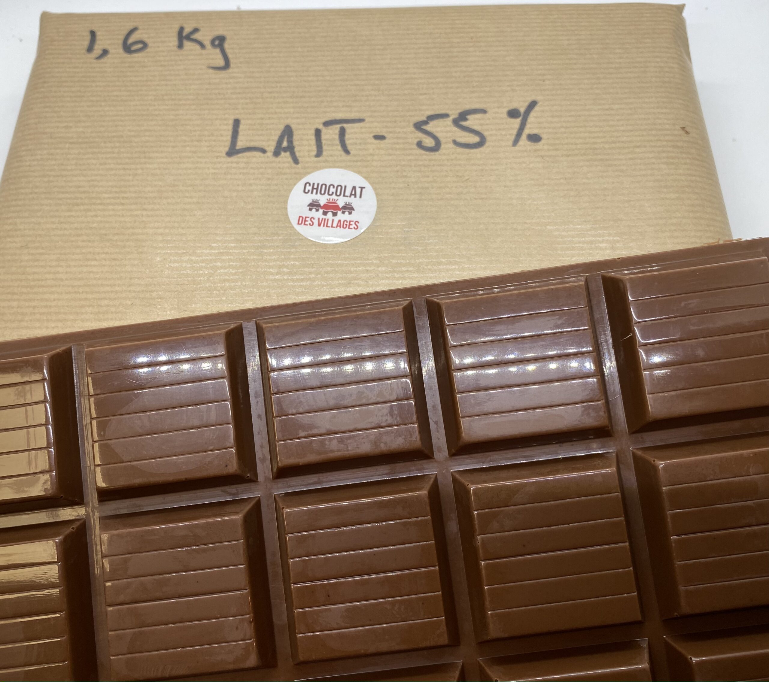 Chocolat en Gros au Lait – Bloc Artisanal