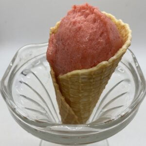 Fraise Sorbet, Cornet et Boule